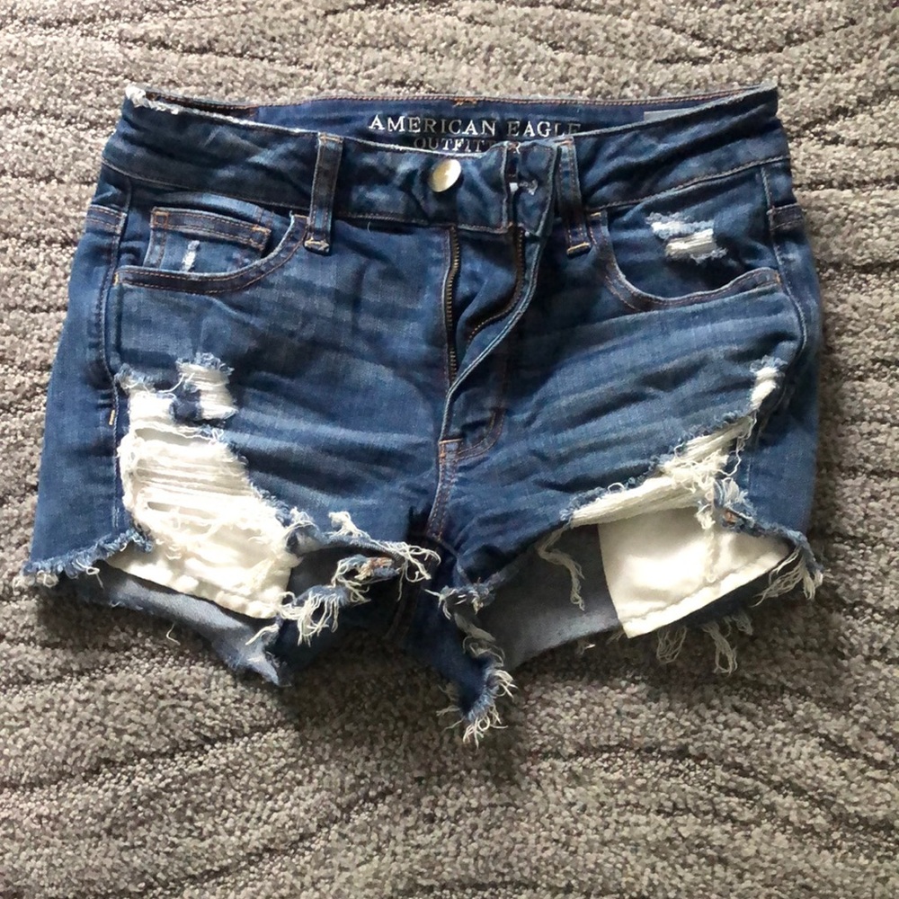 American Eagle Hi-Rise Shortie denim shorts